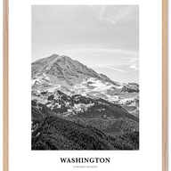 Washington (State) Portrait B&W No 2 Poster