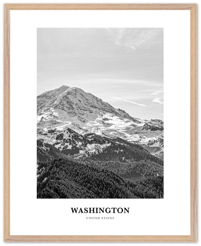 Washington (State) Portrait B&W No 2 Poster