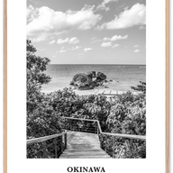 Okinawa Portrait B&W Poster