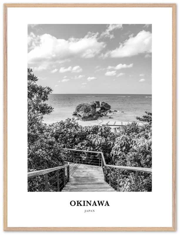 Okinawa Portrait B&W Poster