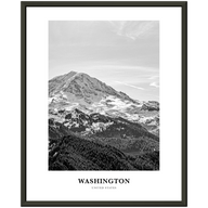 Washington (State) Portrait B&W No 2 Poster