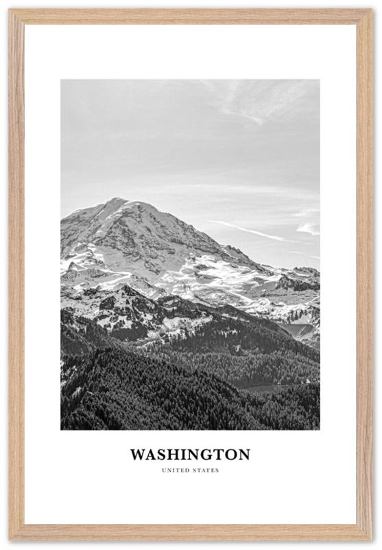 Washington (State) Portrait B&W No 2 Poster