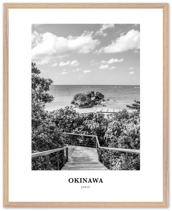 Okinawa Portrait B&W Poster