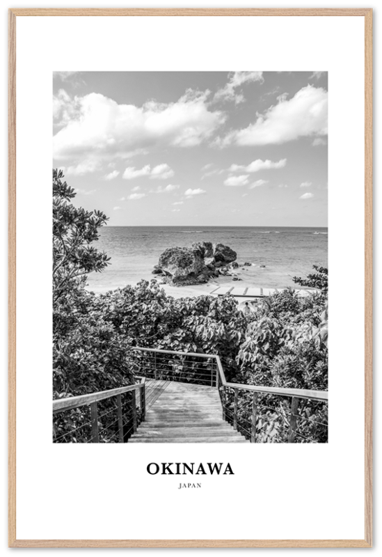 Okinawa Portrait B&W Poster