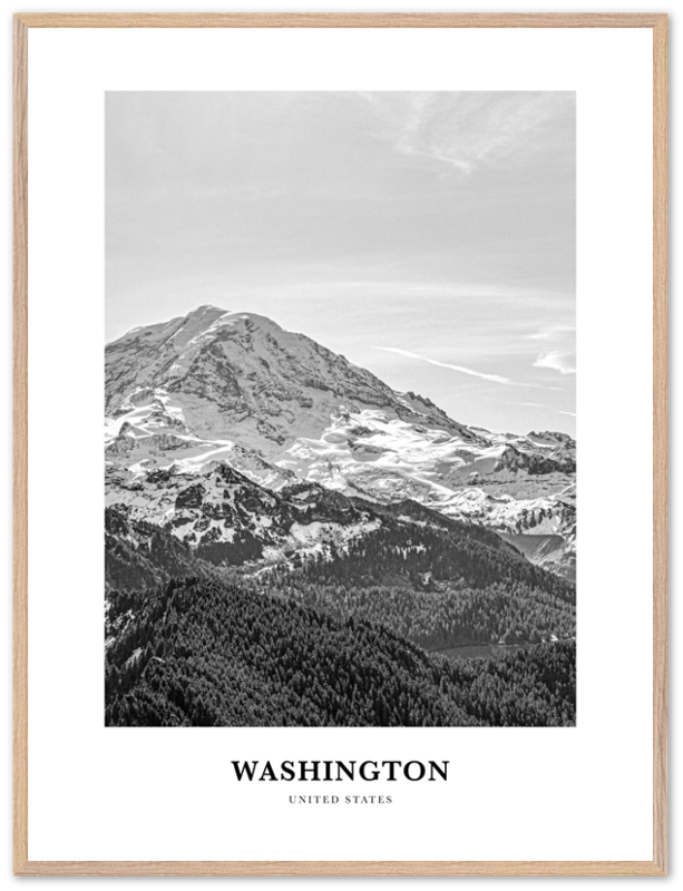 Washington (State) Portrait B&W No 2 Poster