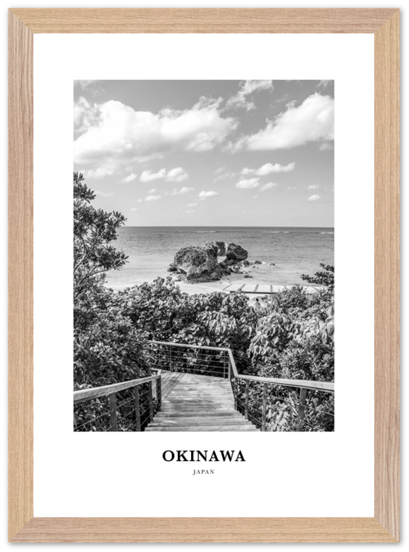Okinawa Portrait B&W Poster