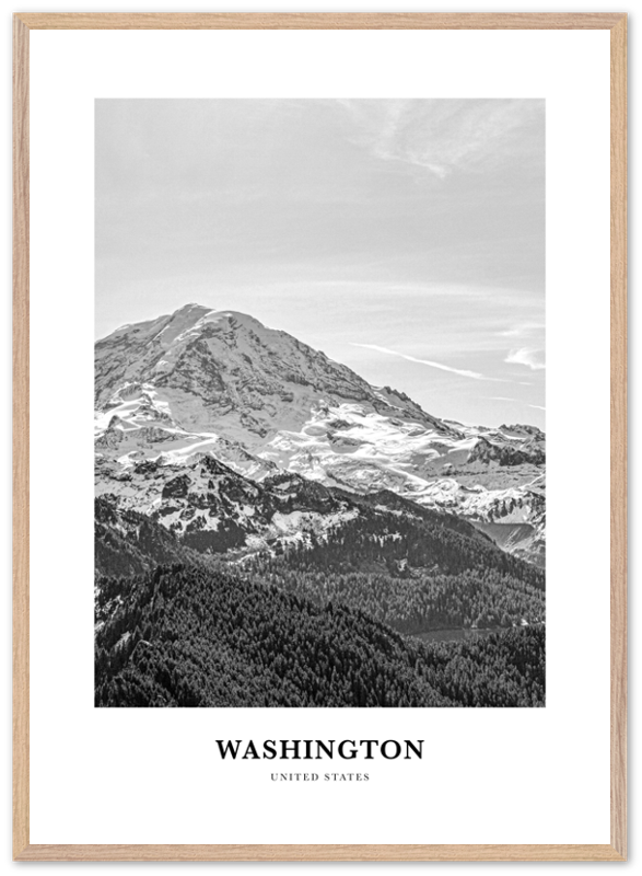 Washington (State) Portrait B&W No 2 Poster