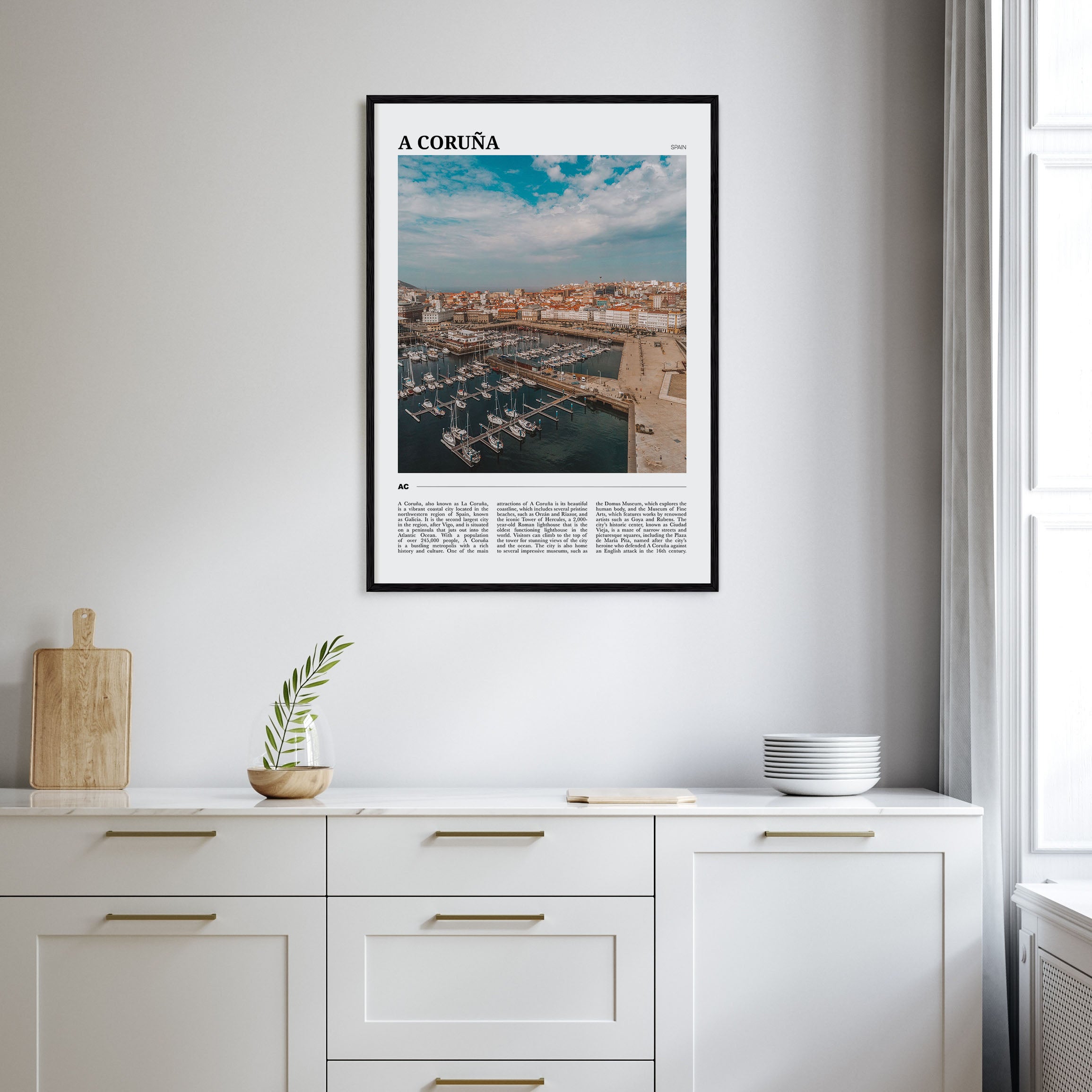 A Coruña Travel Color Poster