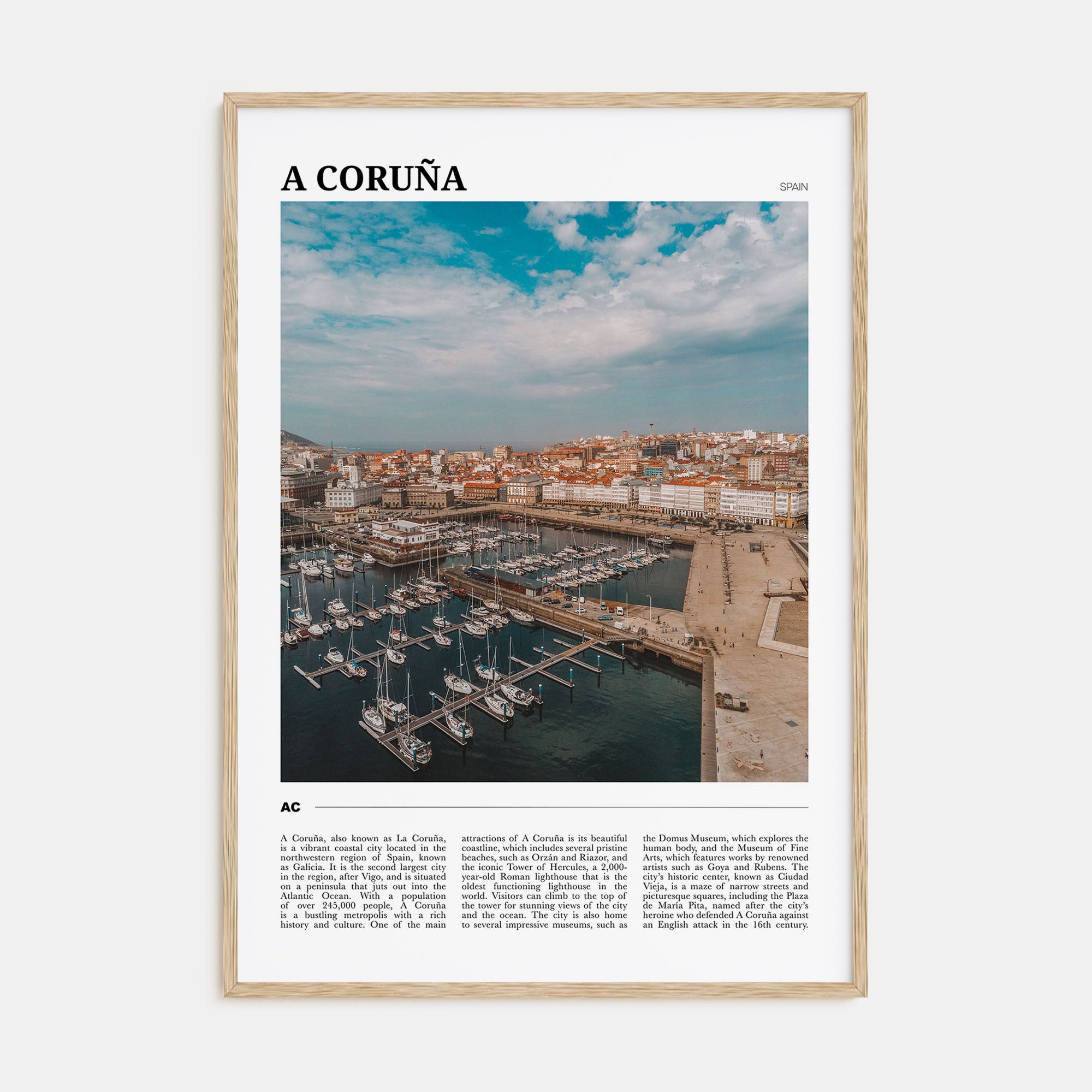 A Coruña Travel Color Poster