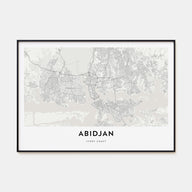 Abidjan Map Landscape Poster