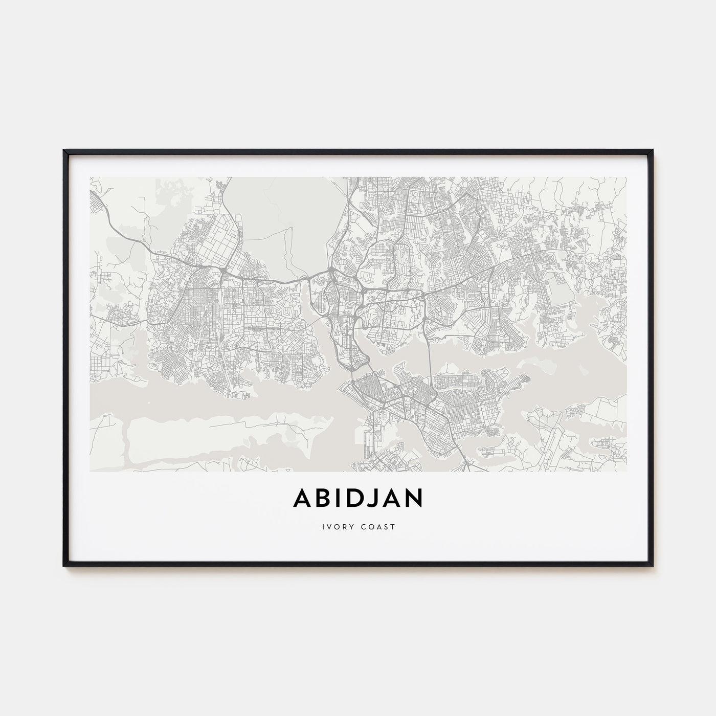 Abidjan Map Landscape Poster