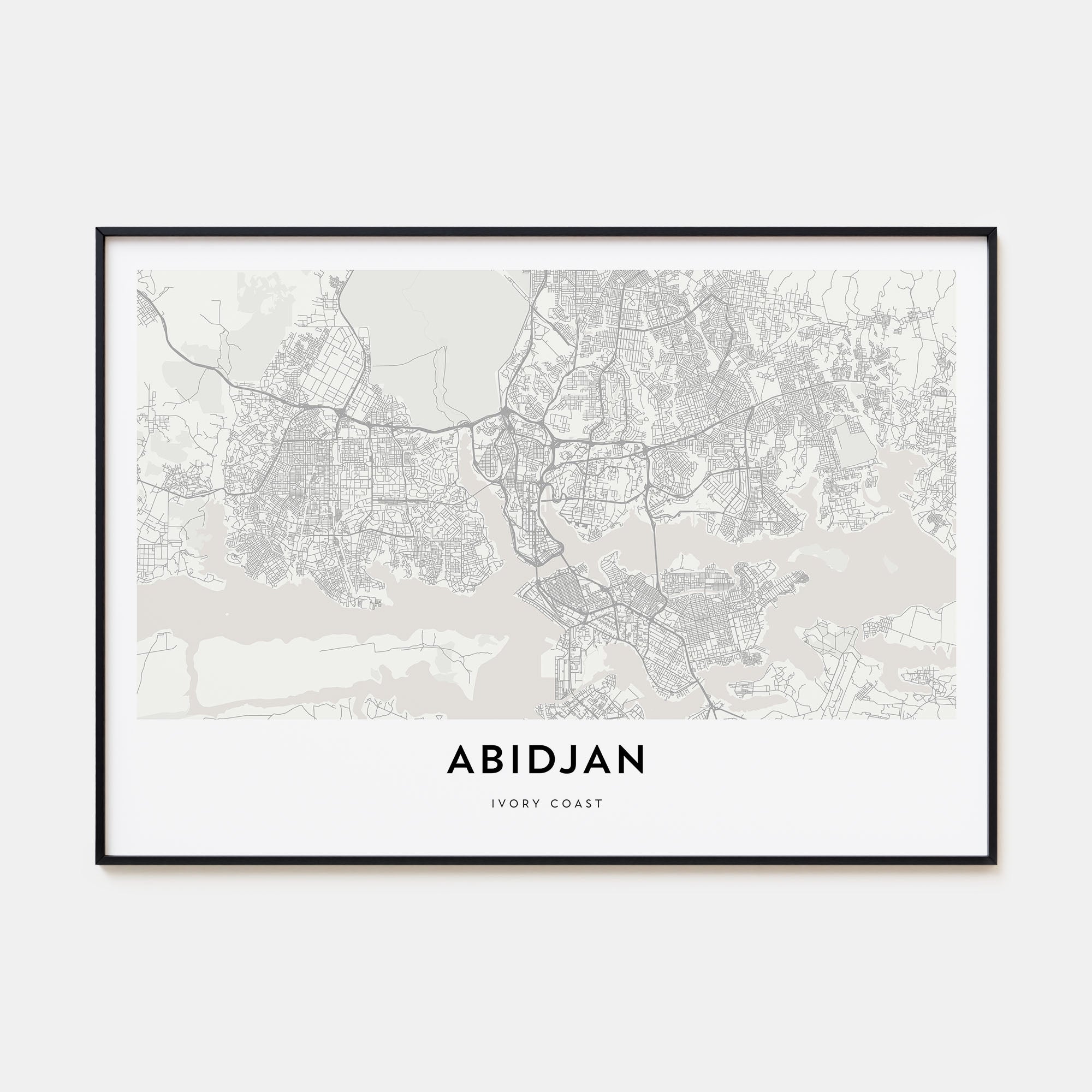 Abidjan Map Landscape Poster