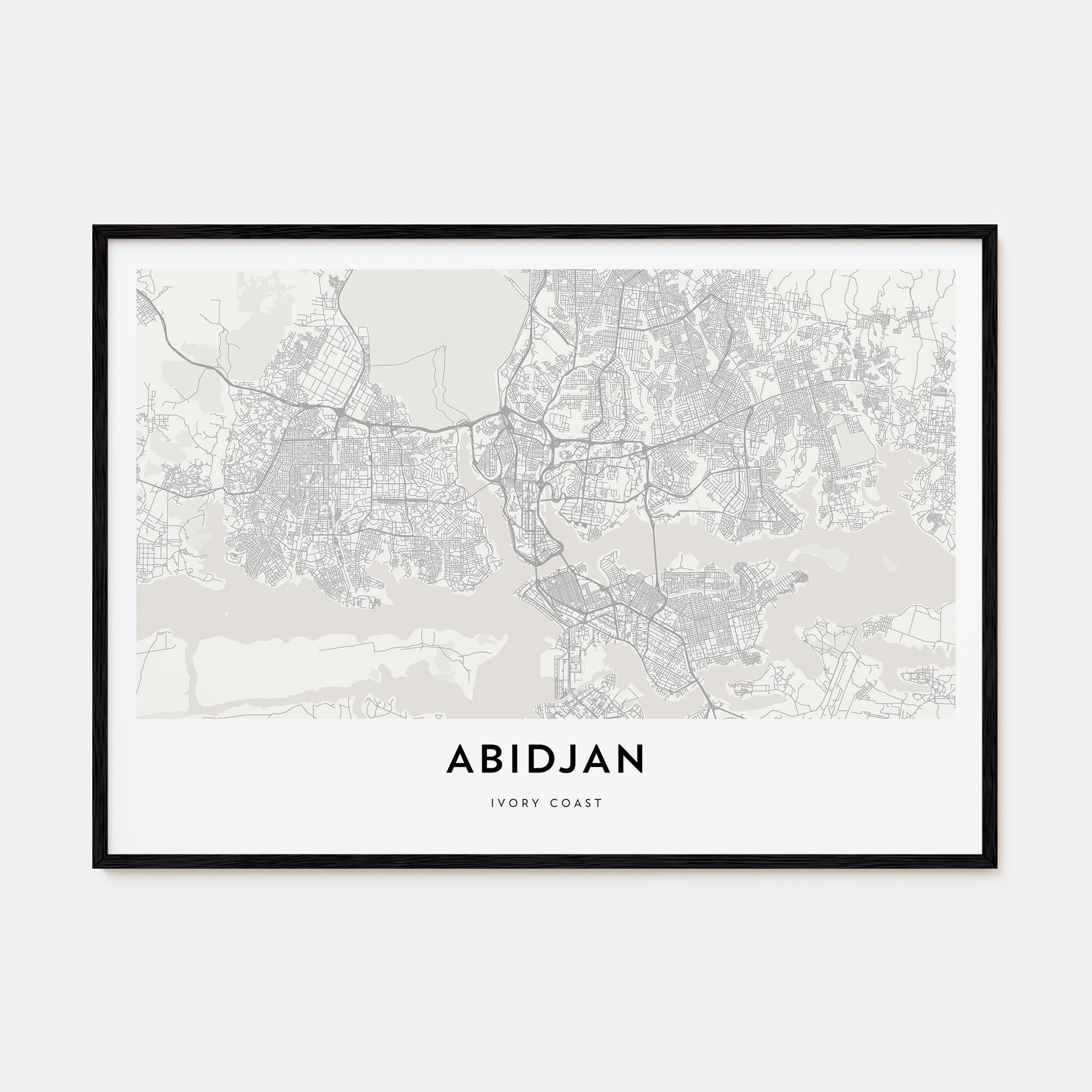 Abidjan Map Landscape Poster