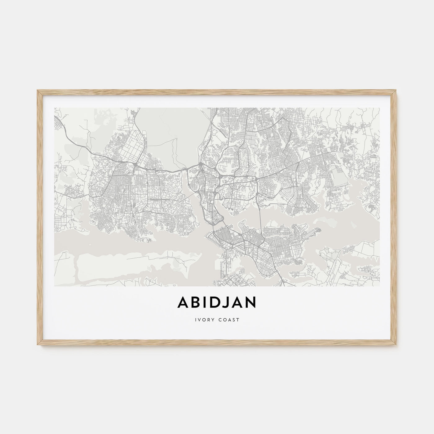 Abidjan Map Landscape Poster