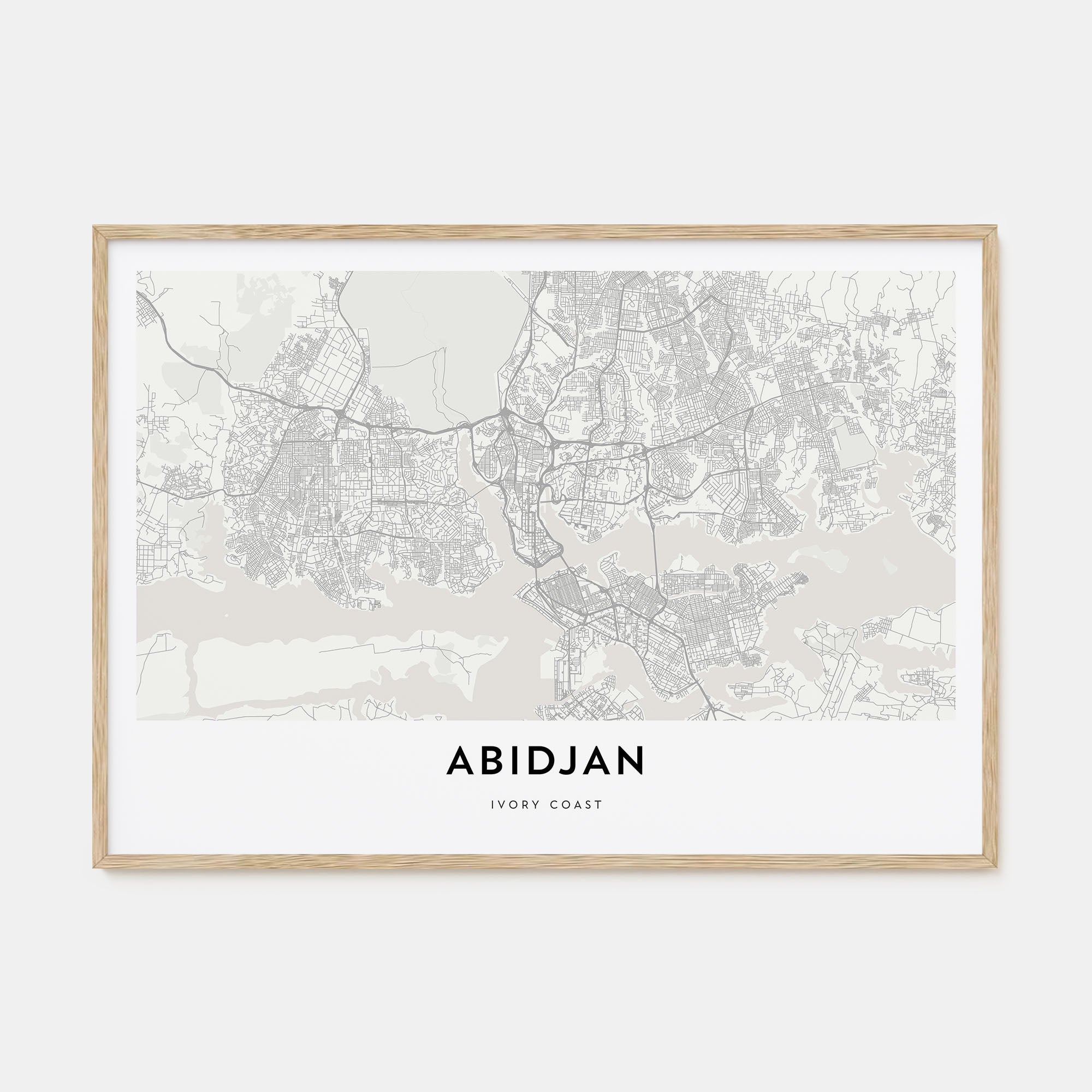 Abidjan Map Landscape Poster