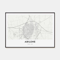 Abilene Map Landscape Poster