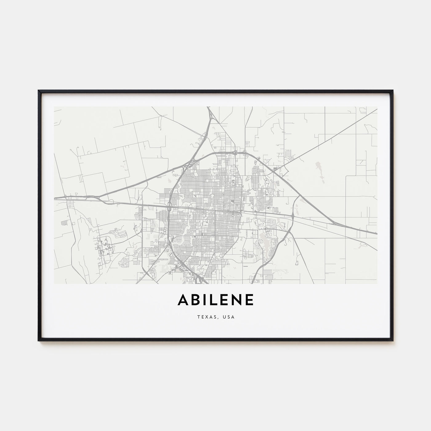 Abilene Map Landscape Poster