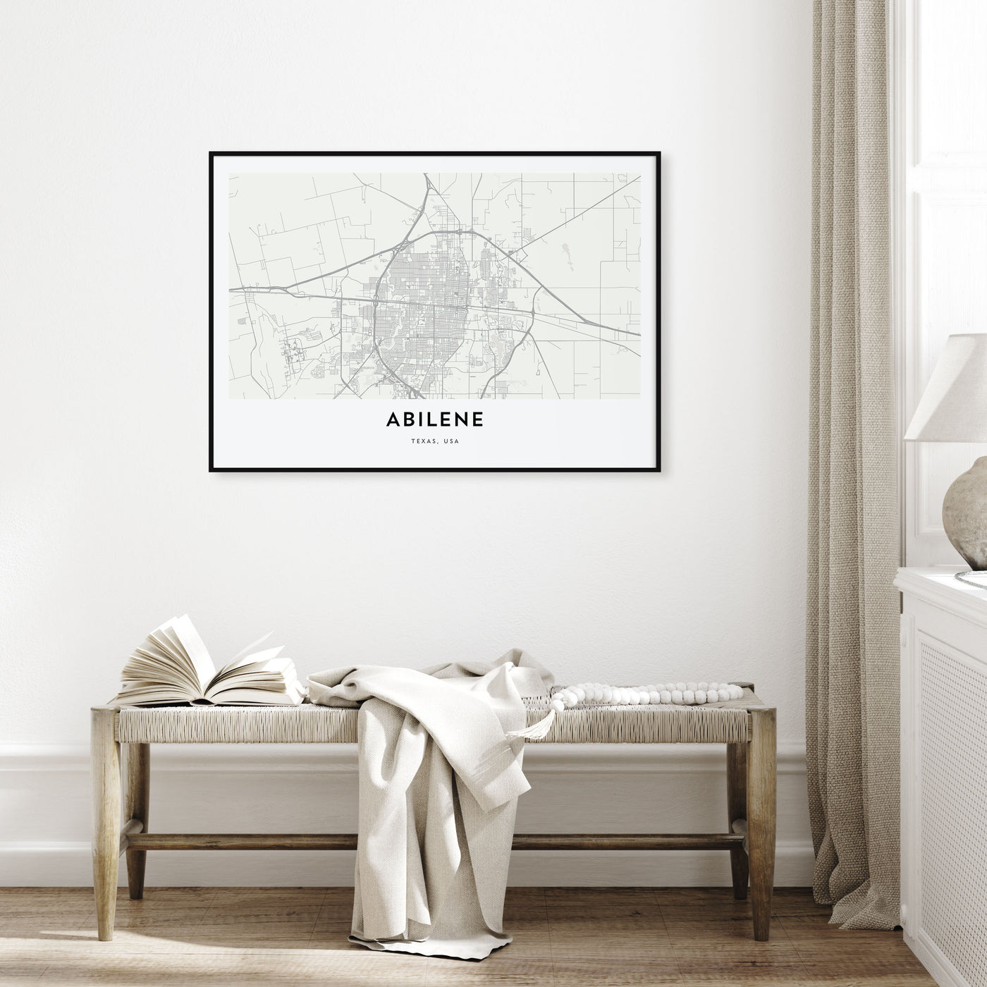 Abilene Map Landscape Poster