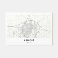 Abilene Map Landscape Poster