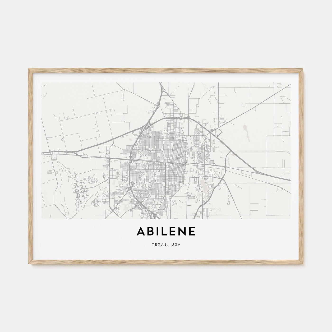 Abilene Map Landscape Poster