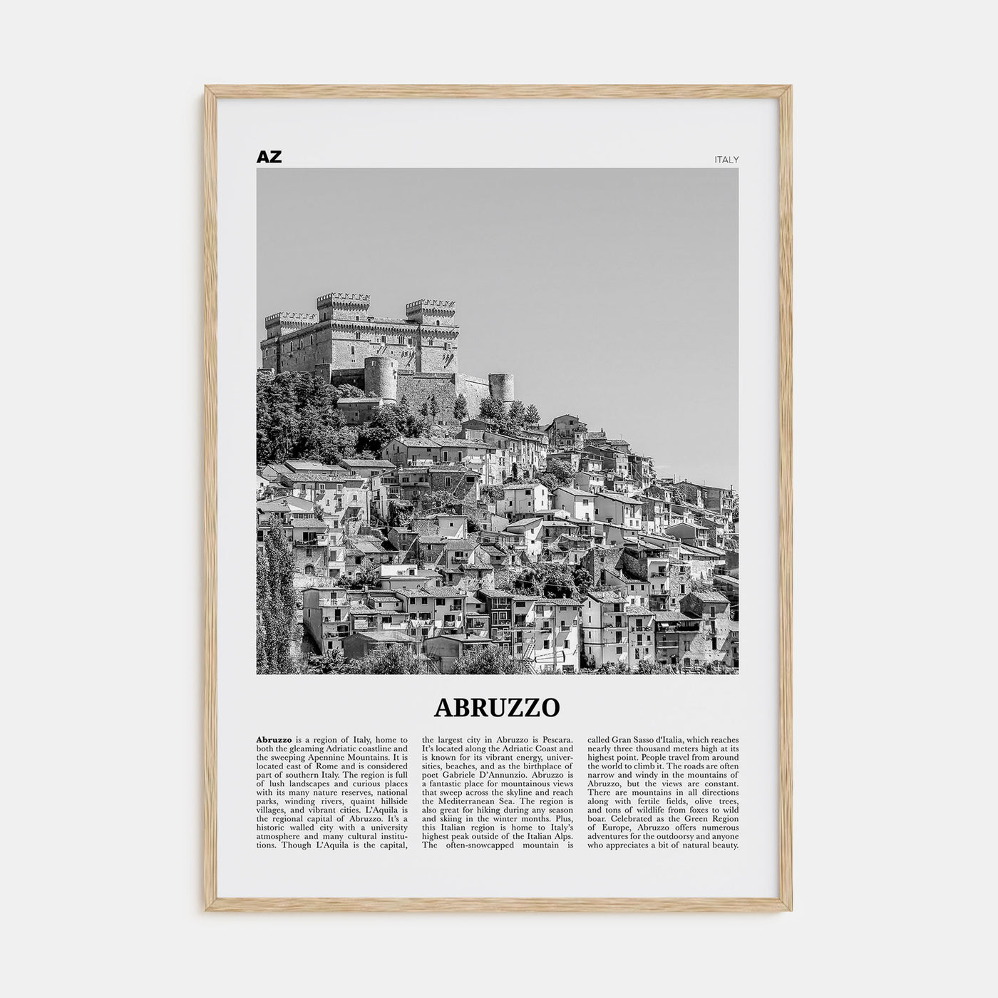 Abruzzo Travel B&W No 1 Poster