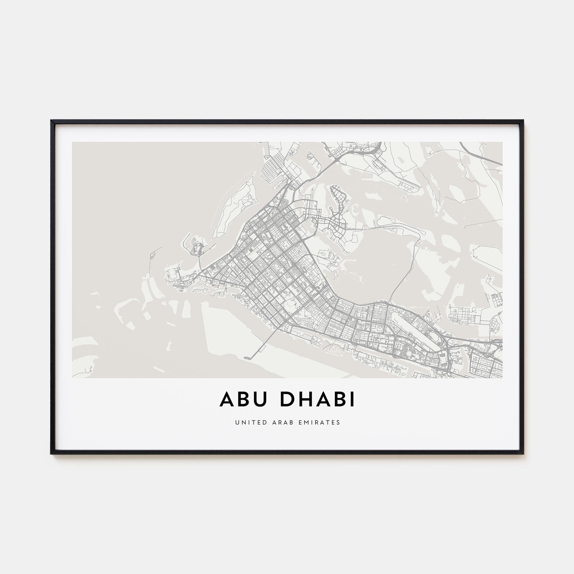 Abu Dhabi Map Landscape Poster