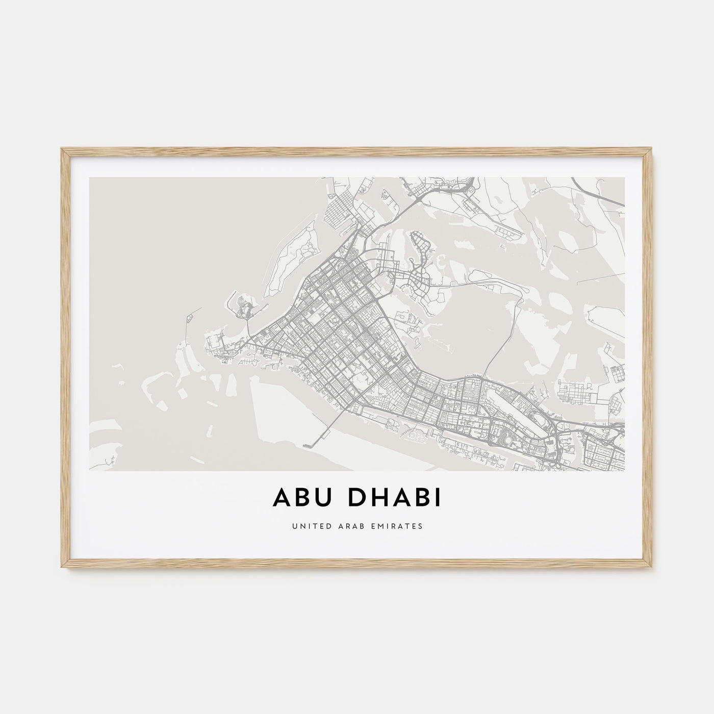 Abu Dhabi Map Landscape Poster