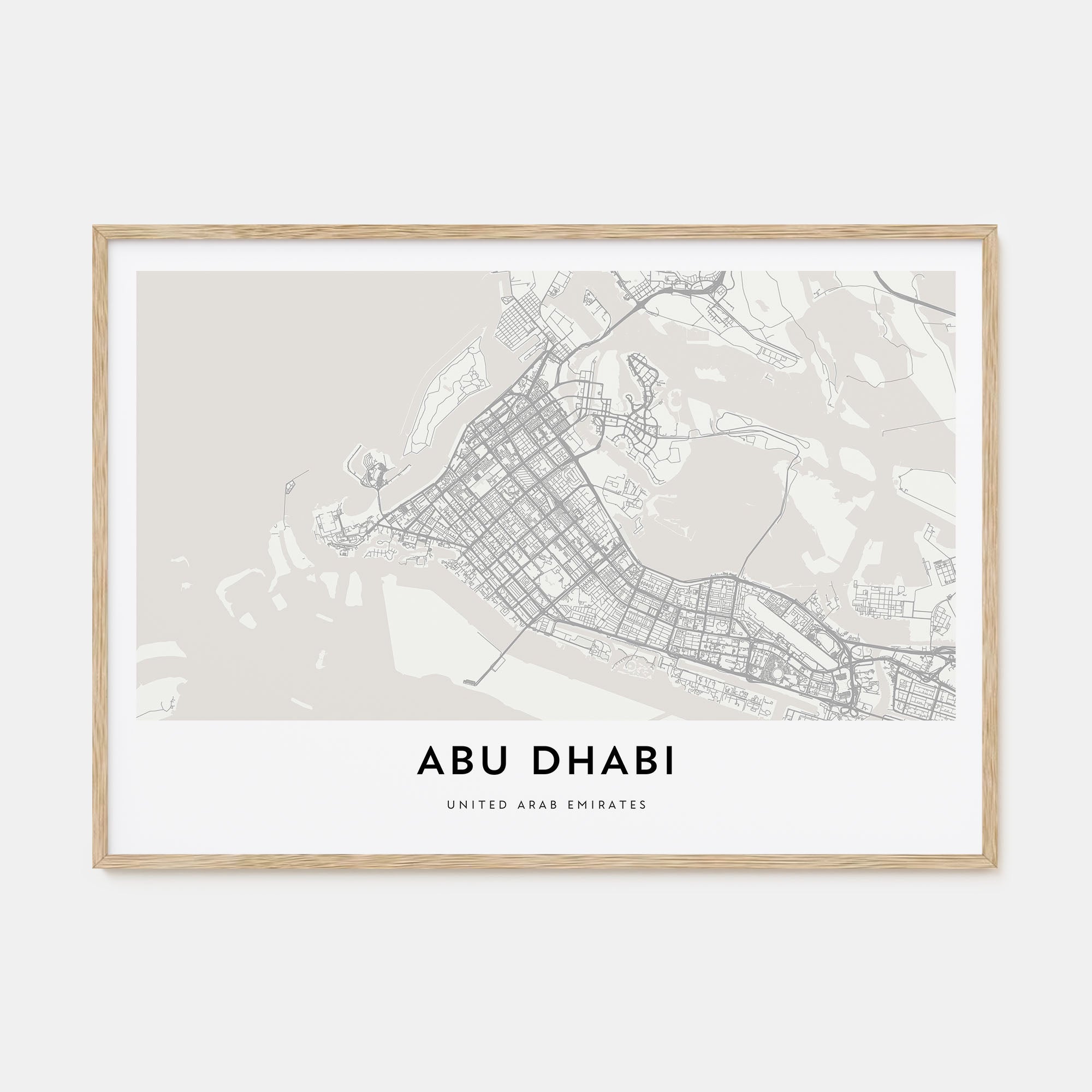 Abu Dhabi Map Landscape Poster
