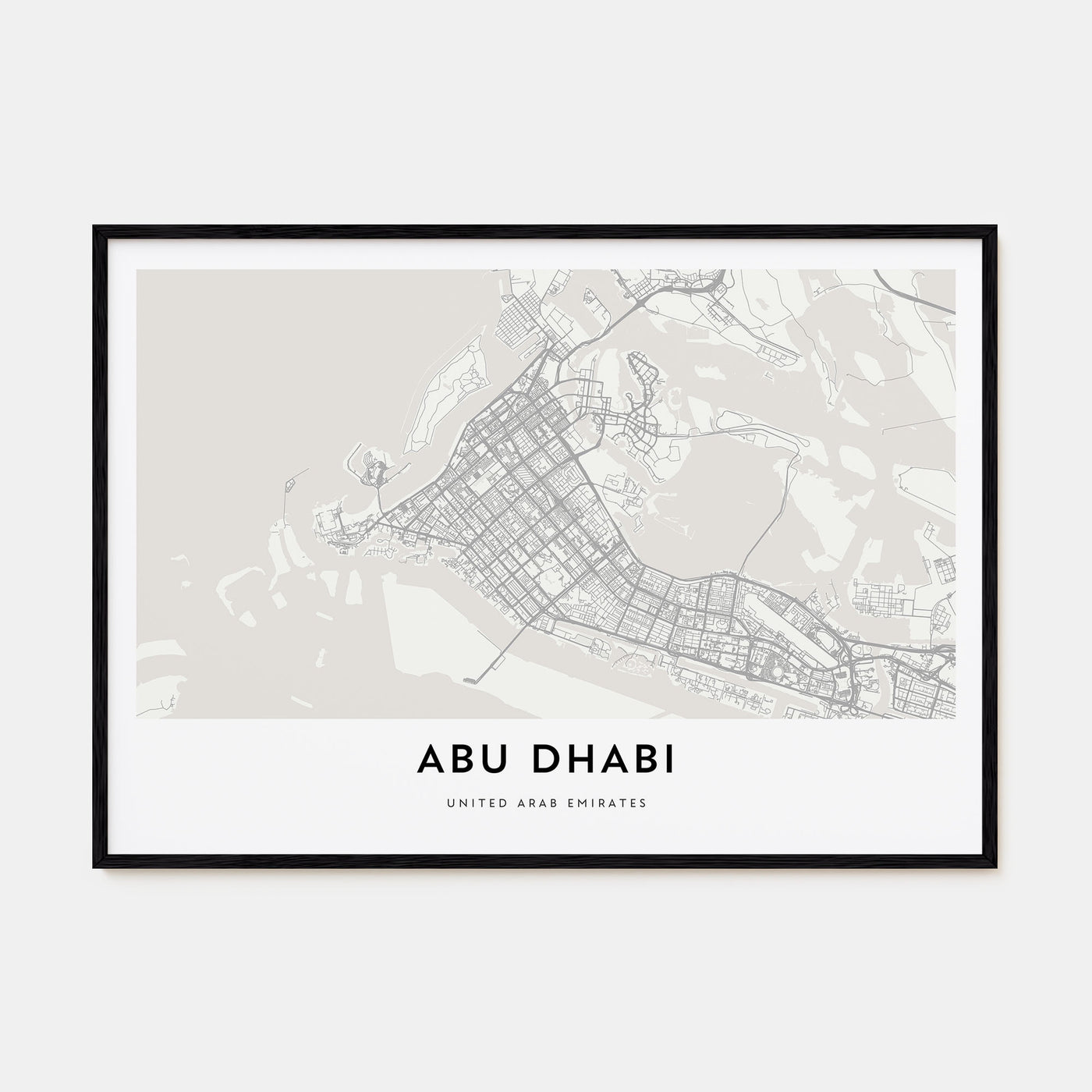 Abu Dhabi Map Landscape Poster