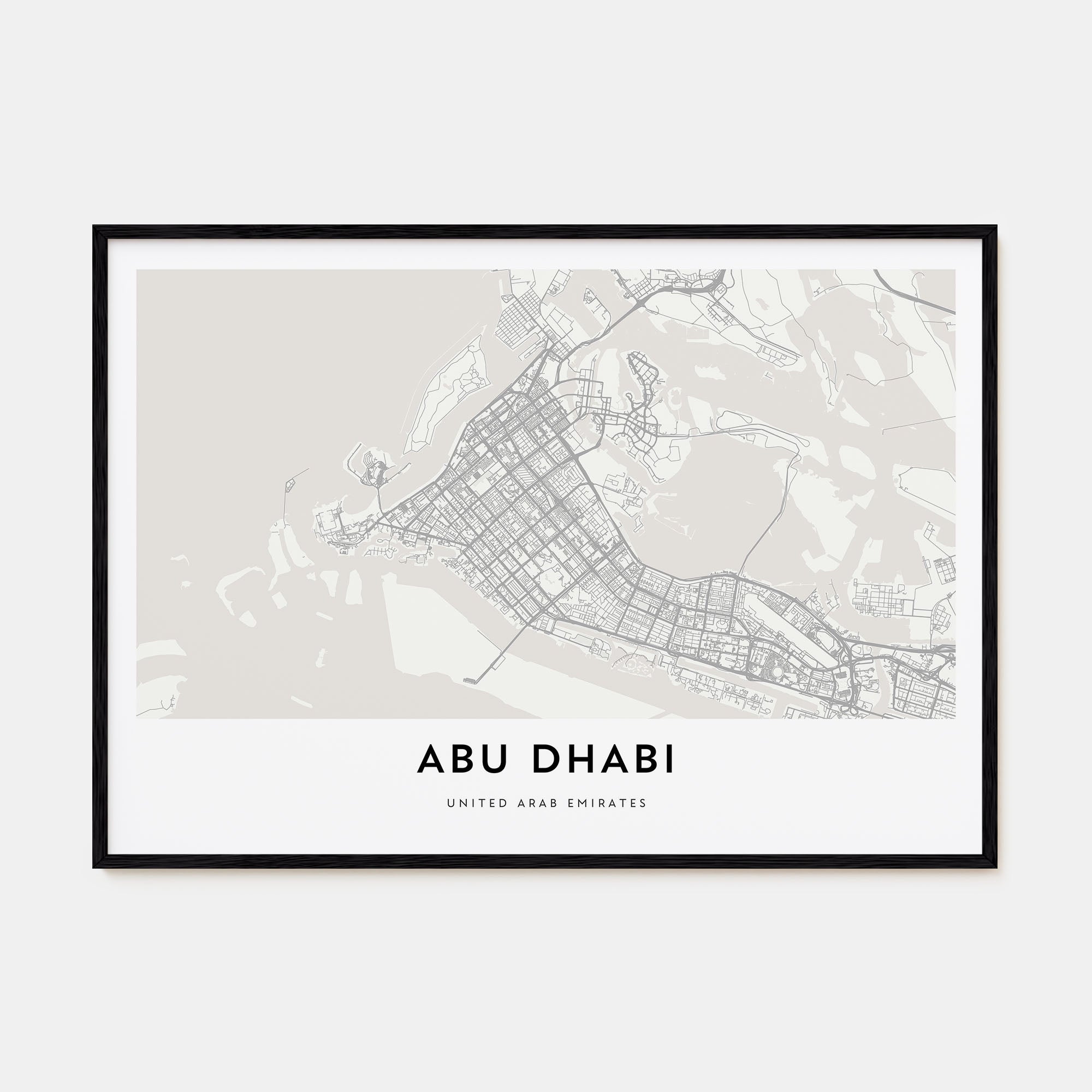 Abu Dhabi Map Landscape Poster