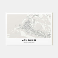 Abu Dhabi Map Landscape Poster