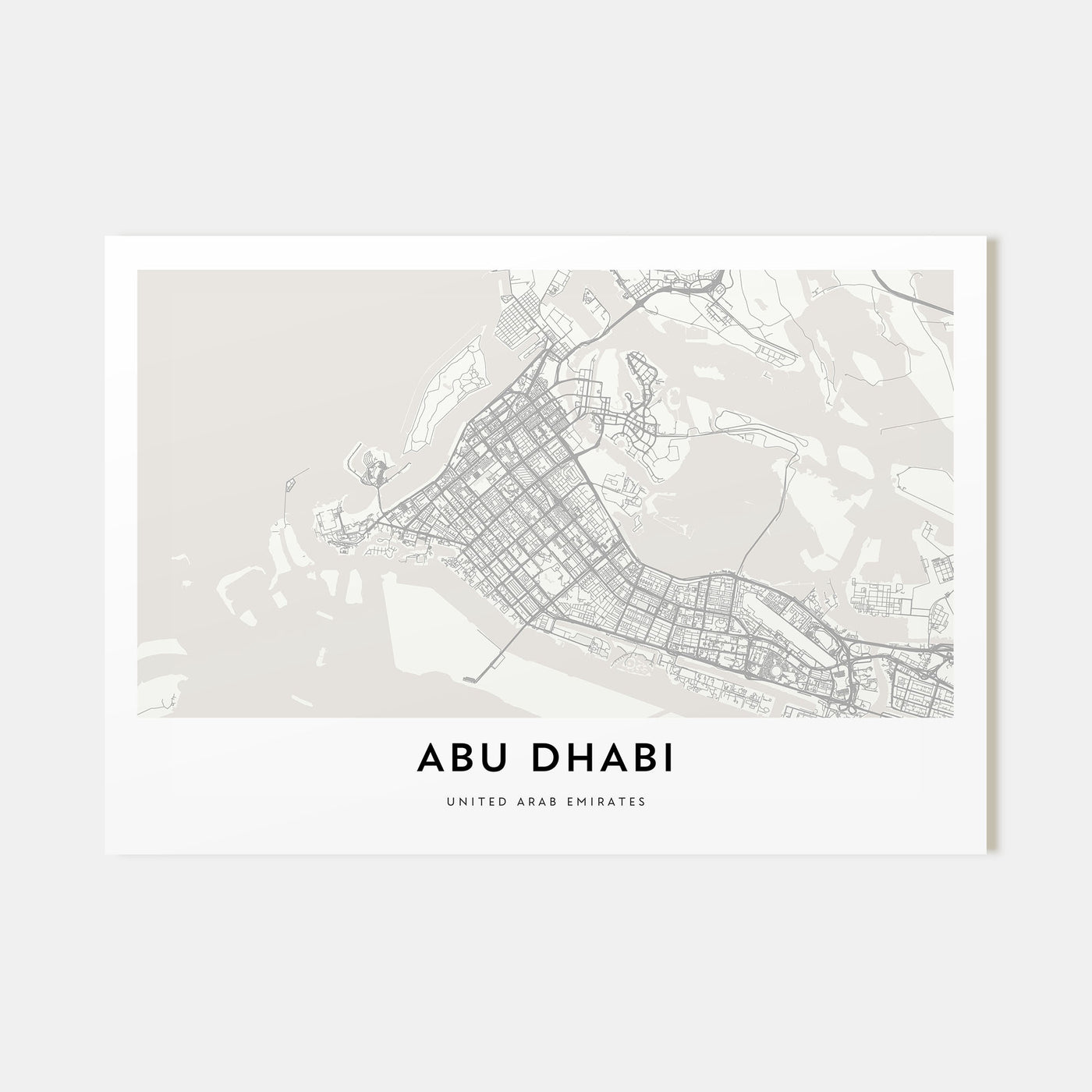 Abu Dhabi Map Landscape Poster