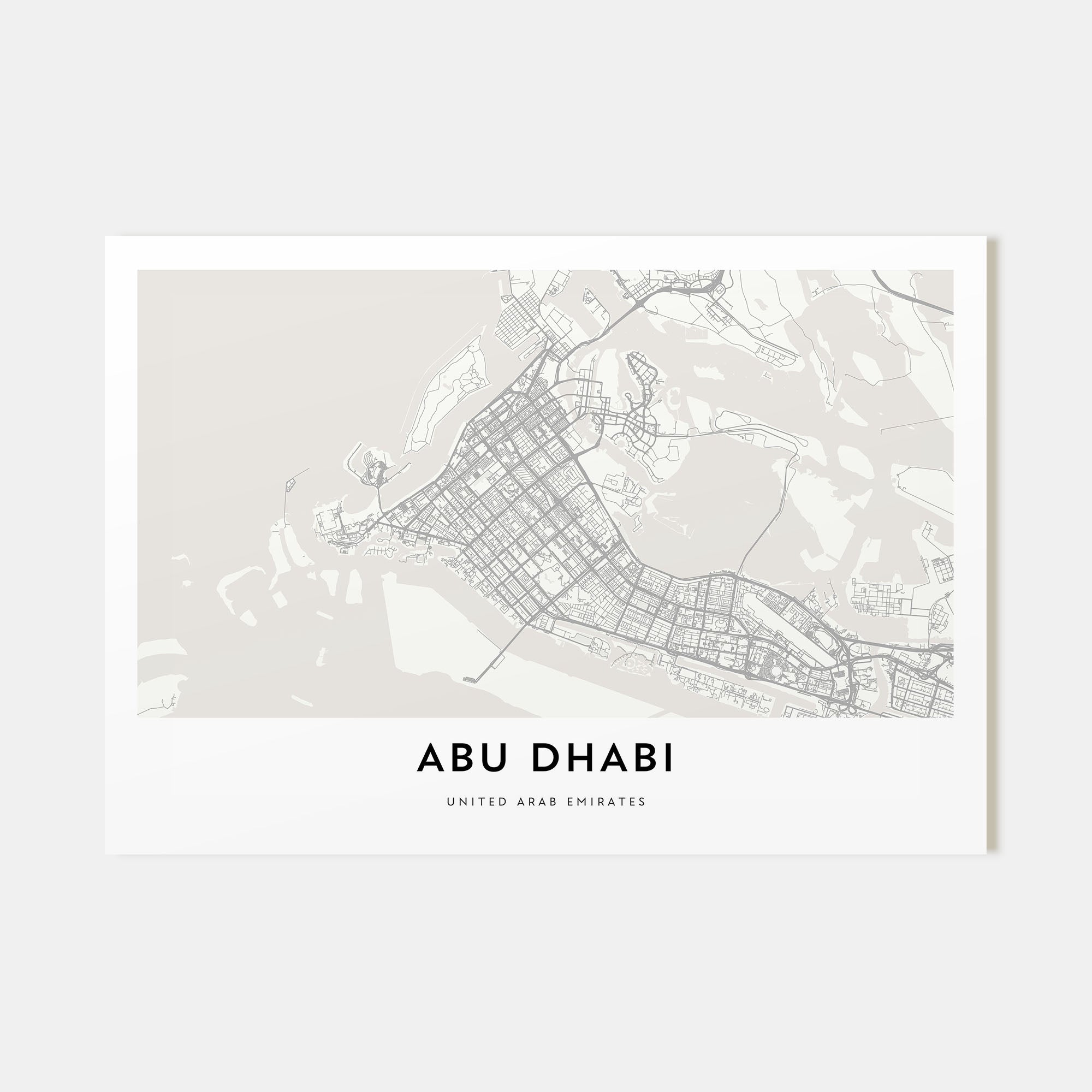 Abu Dhabi Map Landscape Poster