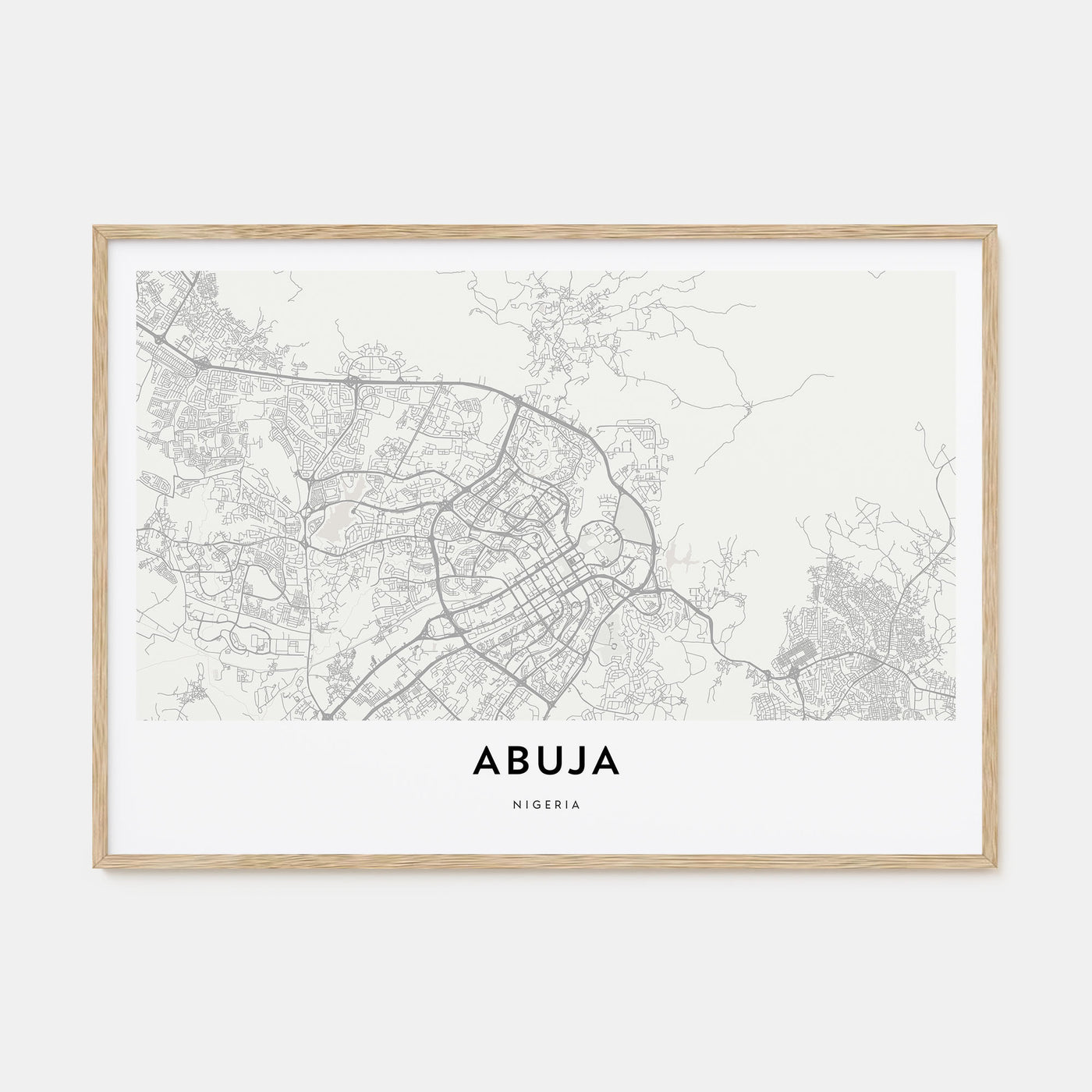 Abuja Map Landscape Poster