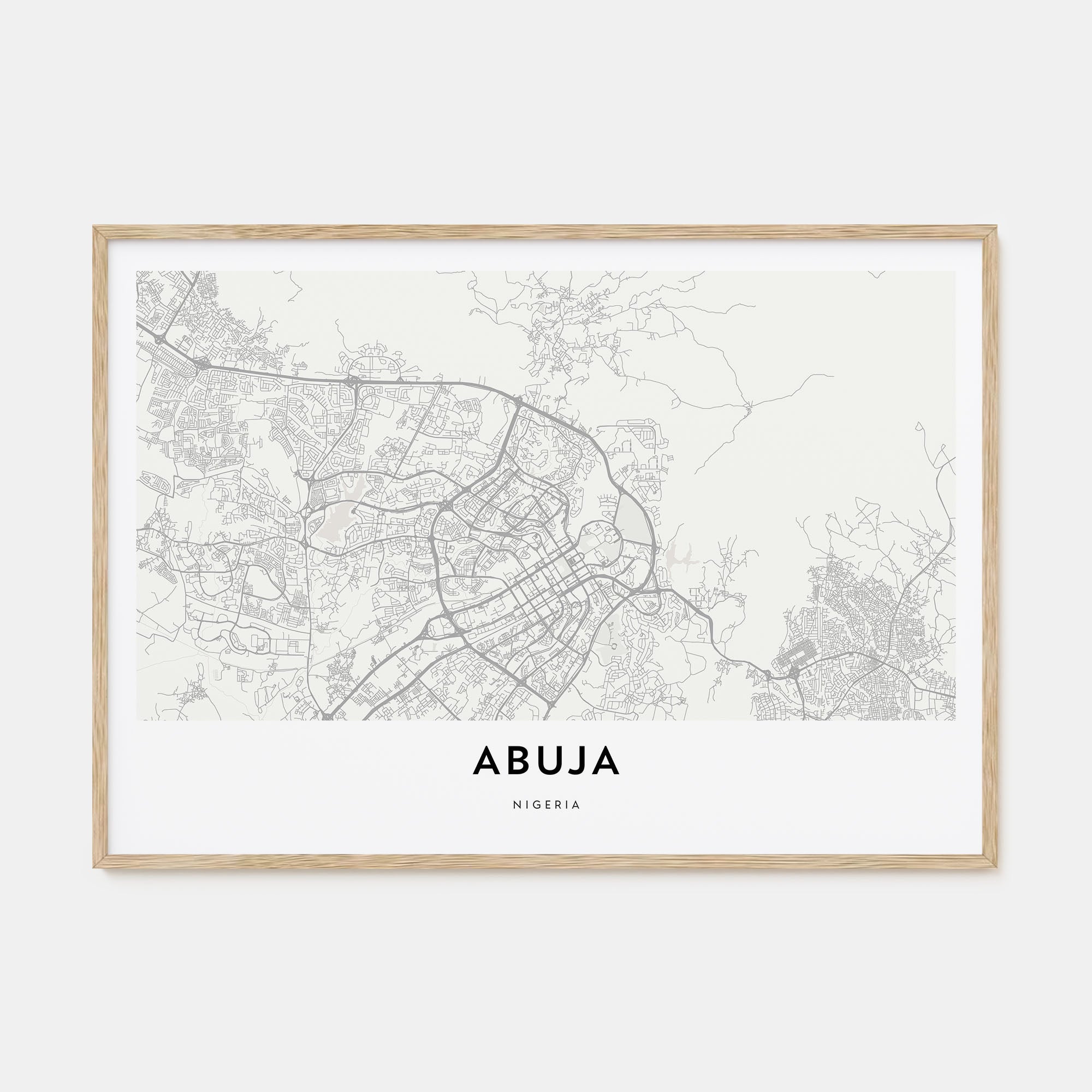 Abuja Map Landscape Poster