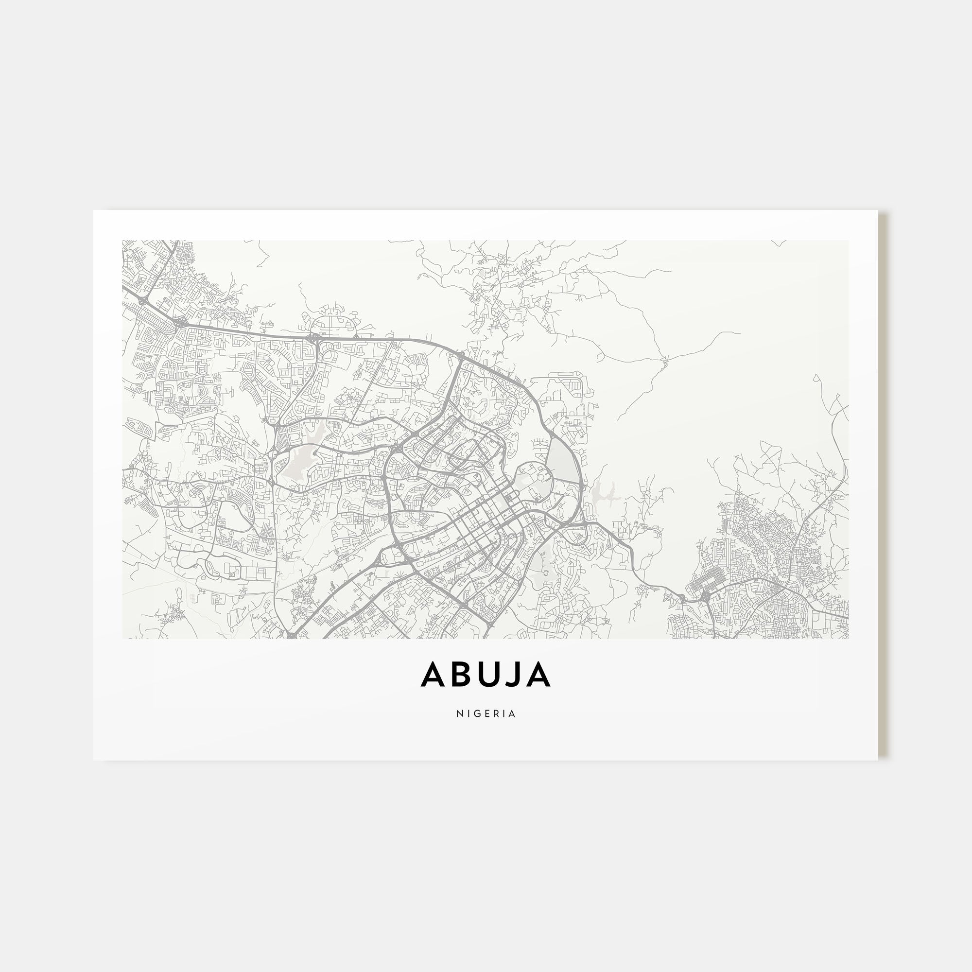 Abuja Map Landscape Poster