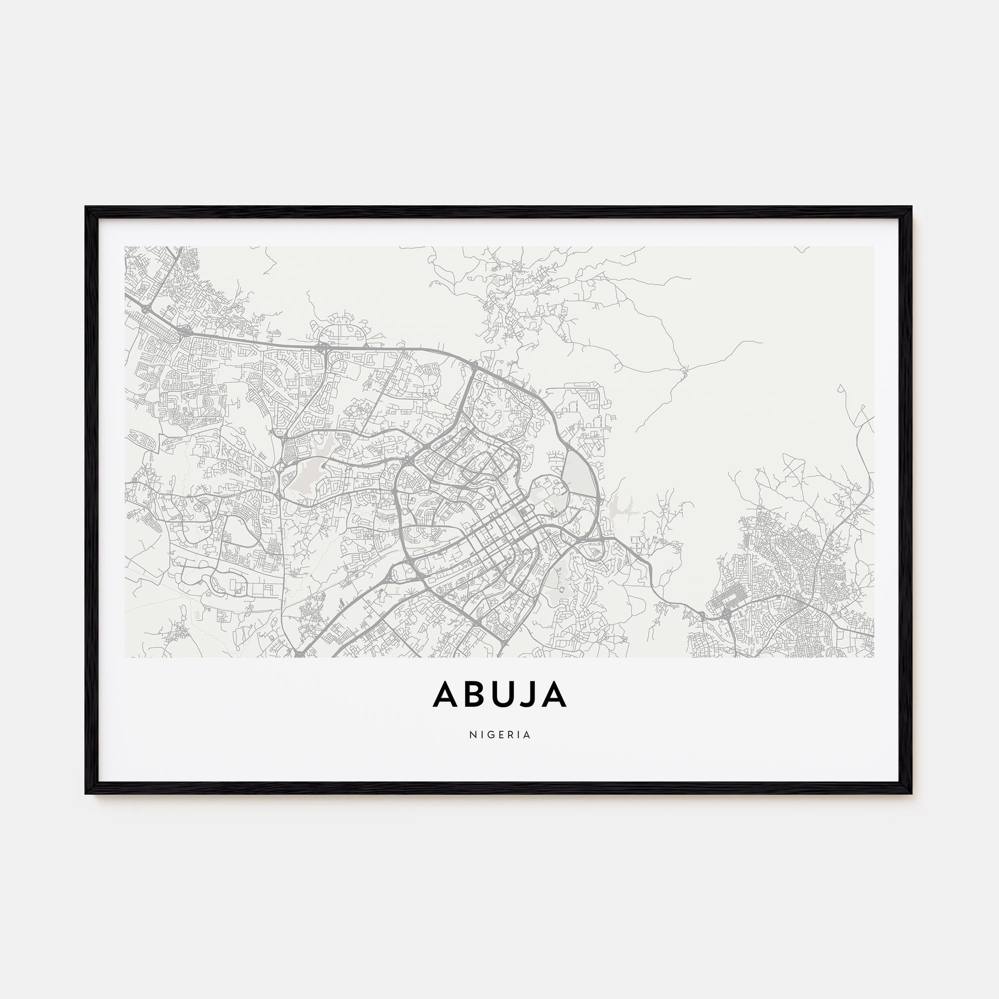 Abuja Map Landscape Poster