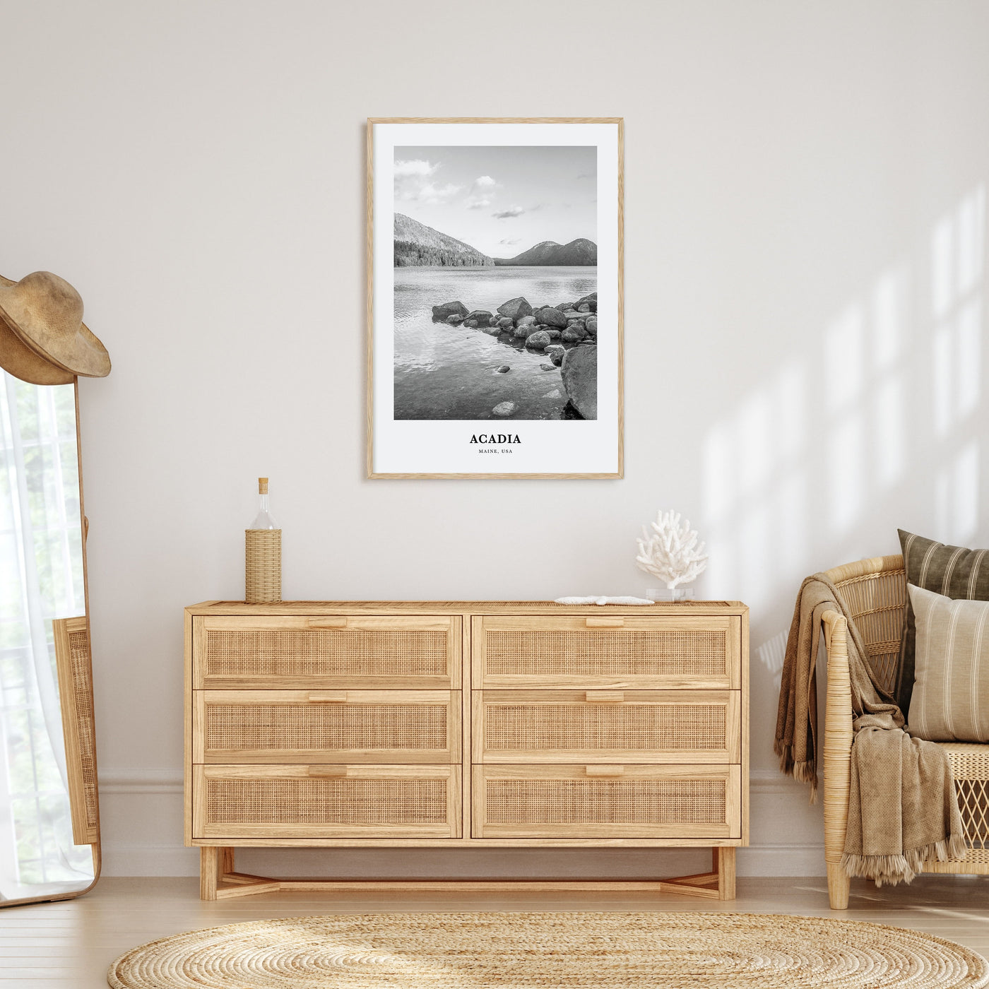 Acadia National Park Portrait B&W Poster