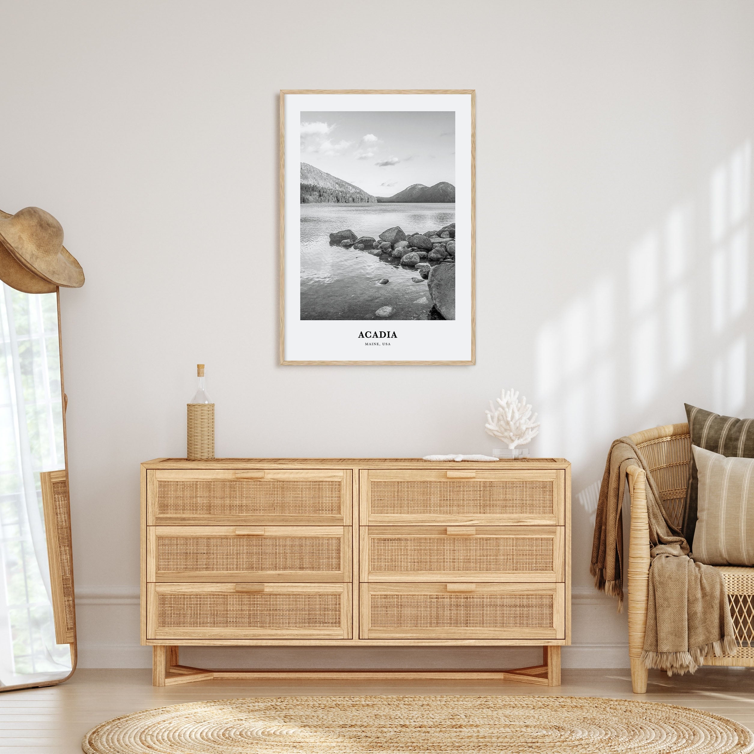 Acadia National Park Portrait B&W Poster