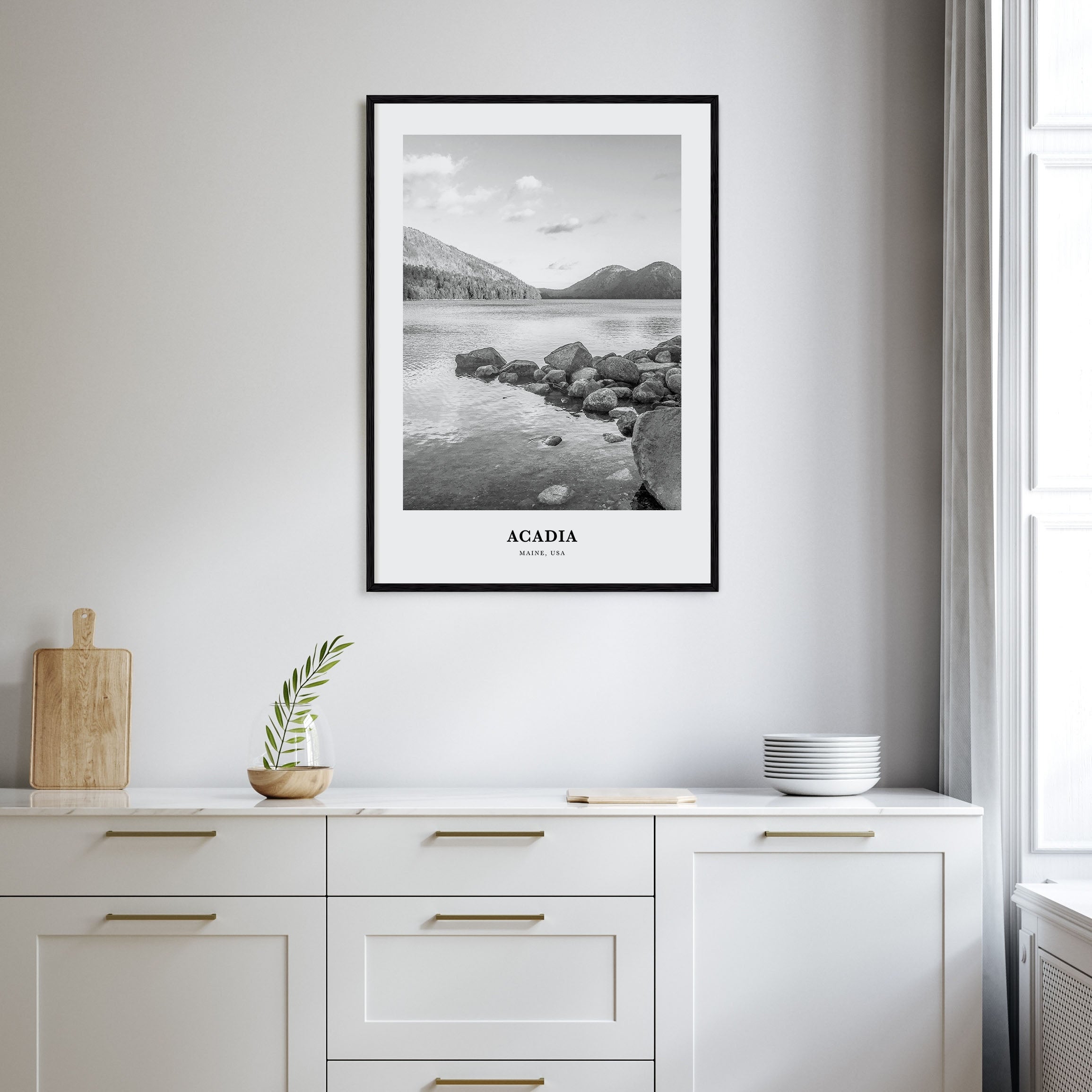 Acadia National Park Portrait B&W Poster