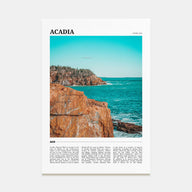 Acadia National Park Travel Color Poster