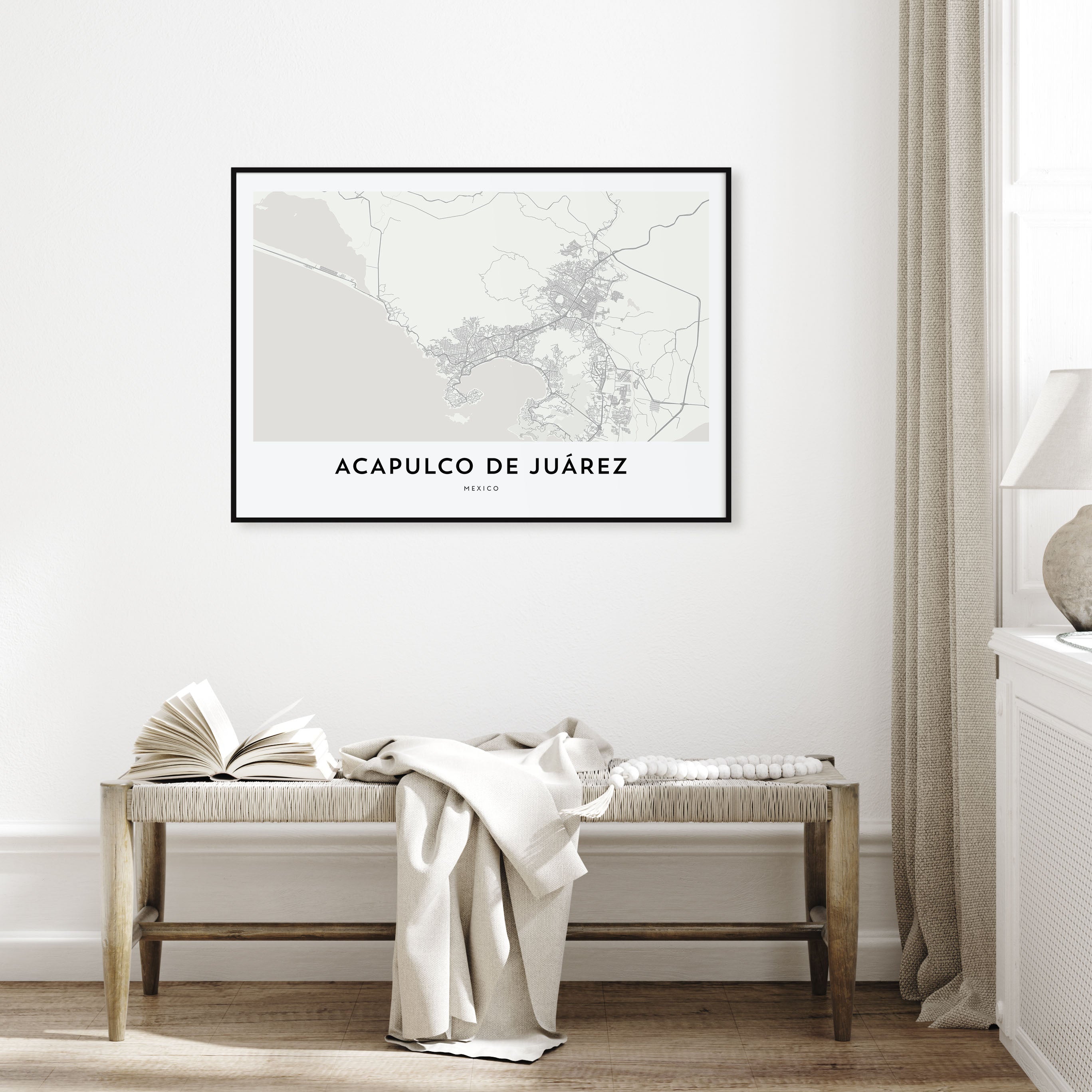 Acapulco de Juárez Map Landscape Poster