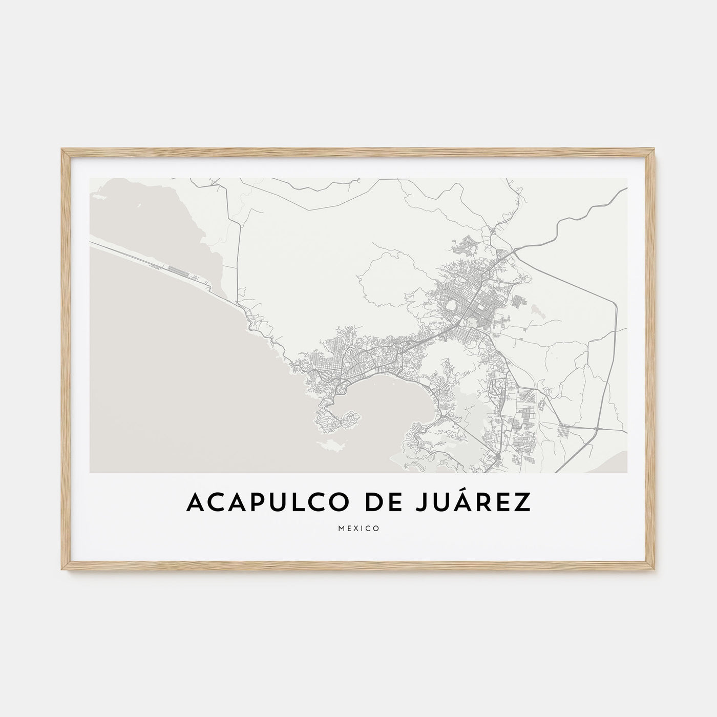 Acapulco de Juárez Map Landscape Poster