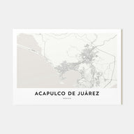 Acapulco de Juárez Map Landscape Poster