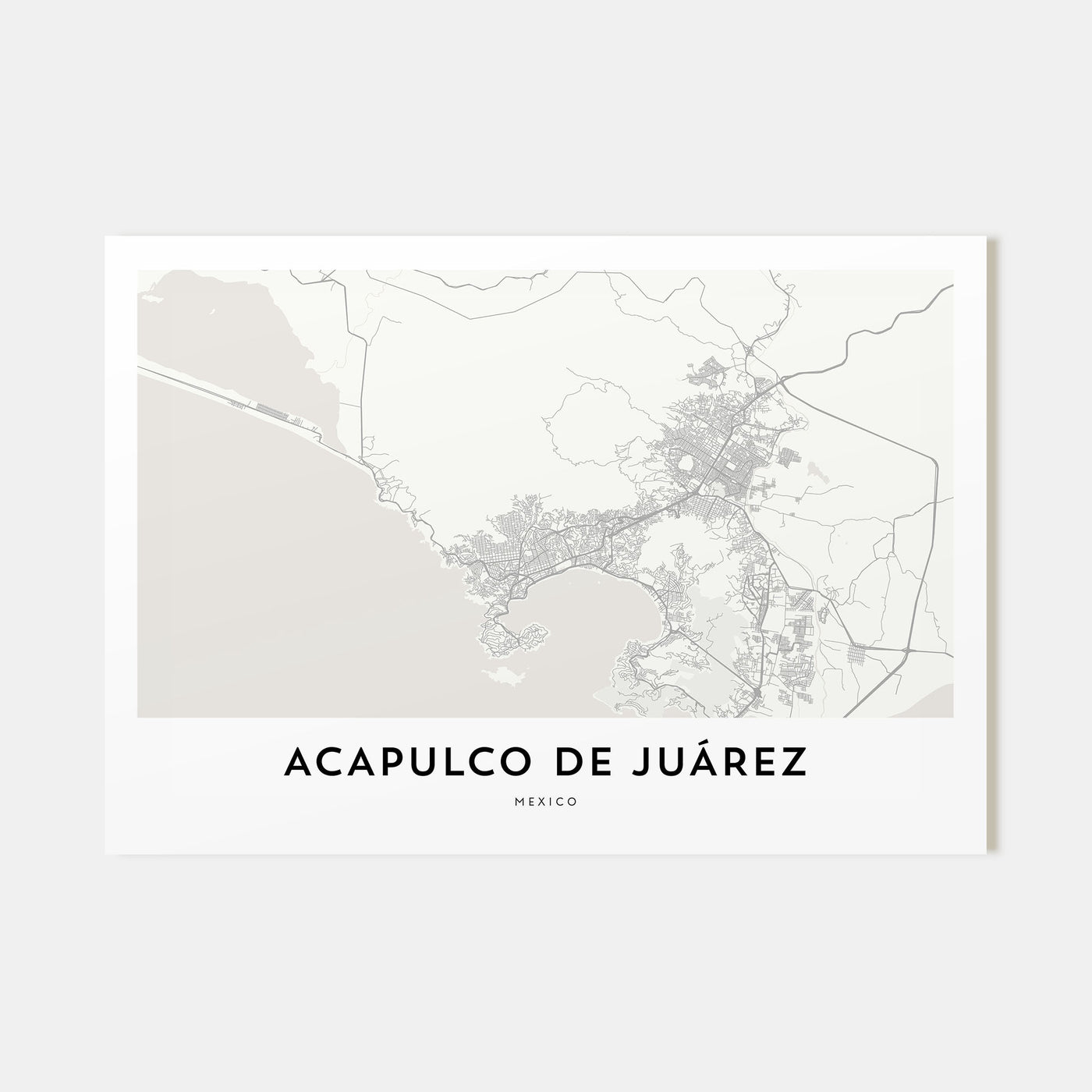 Acapulco de Juárez Map Landscape Poster