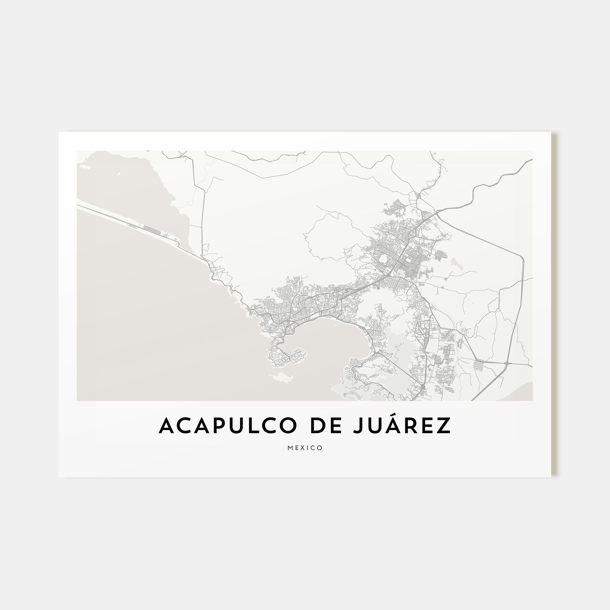 Acapulco de Juárez Map Landscape Poster