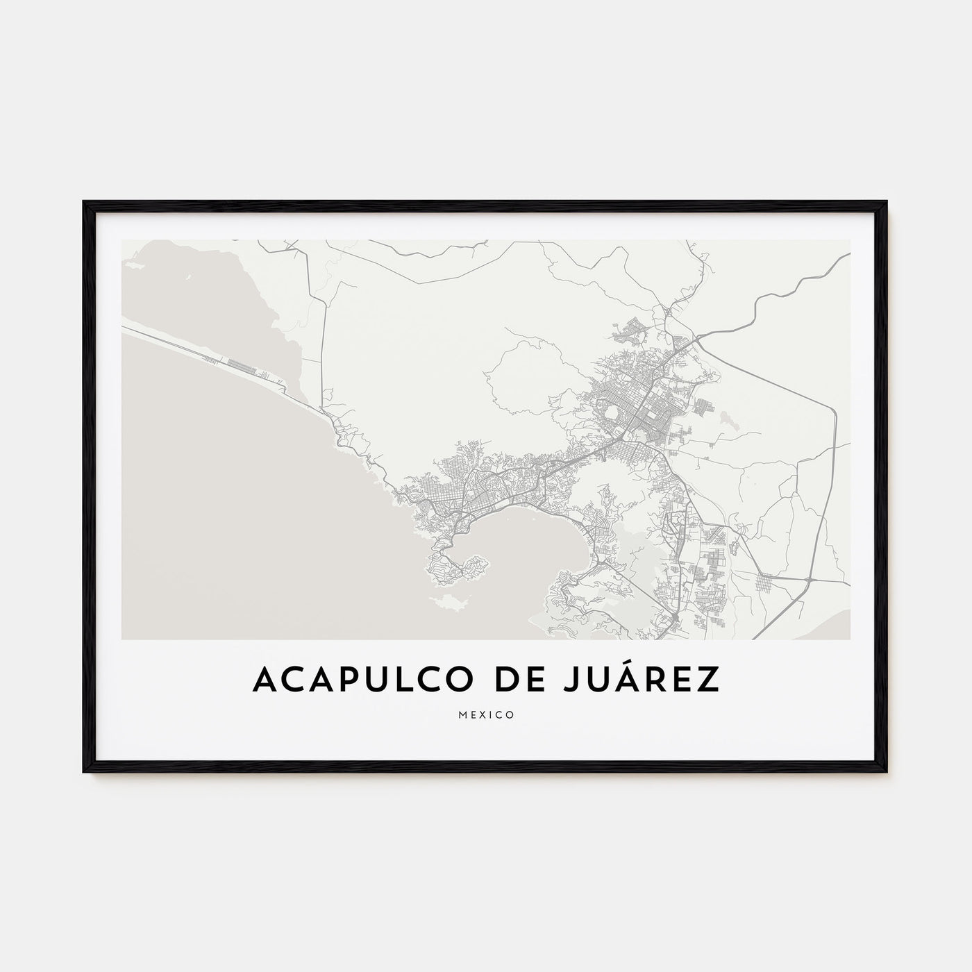 Acapulco de Juárez Map Landscape Poster