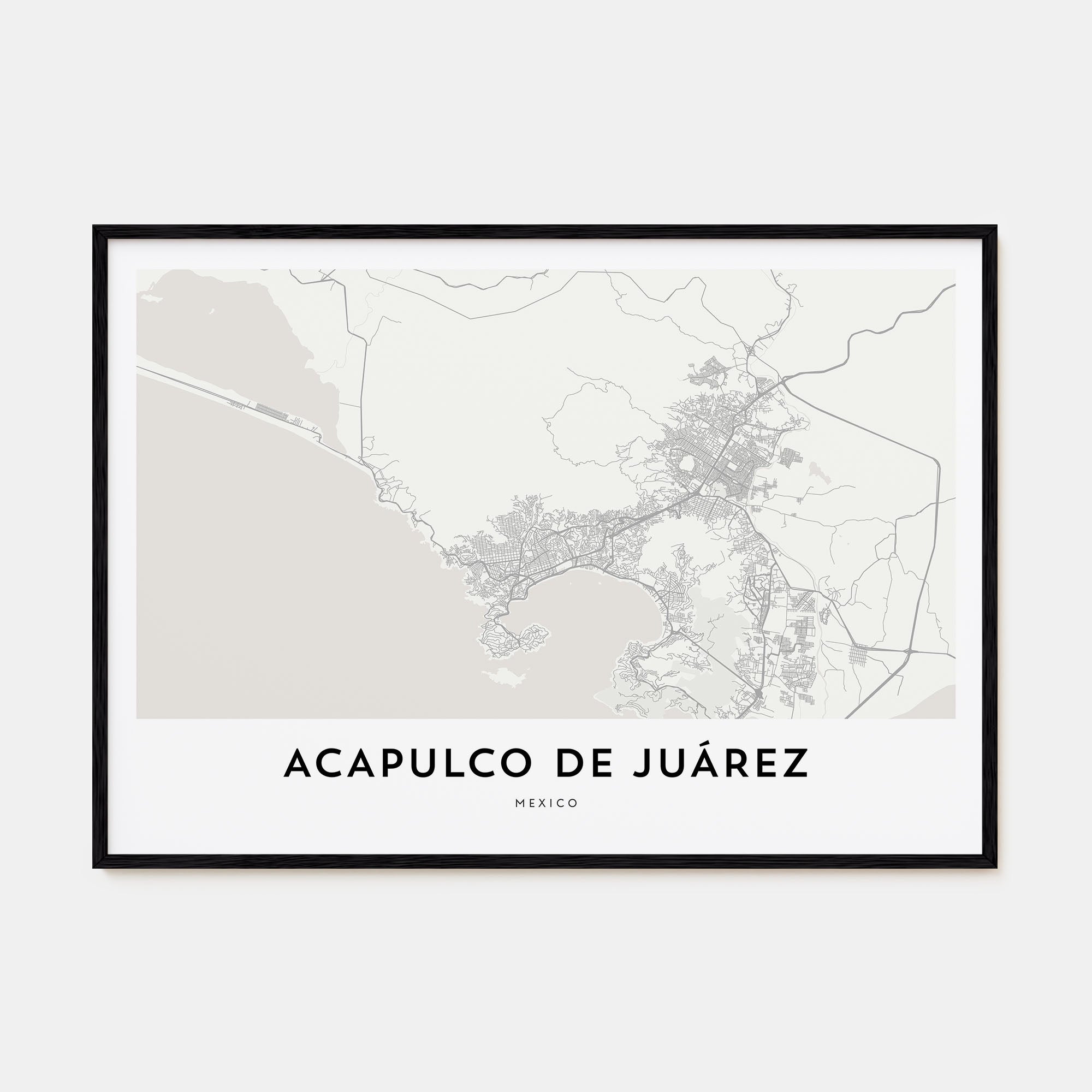 Acapulco de Juárez Map Landscape Poster