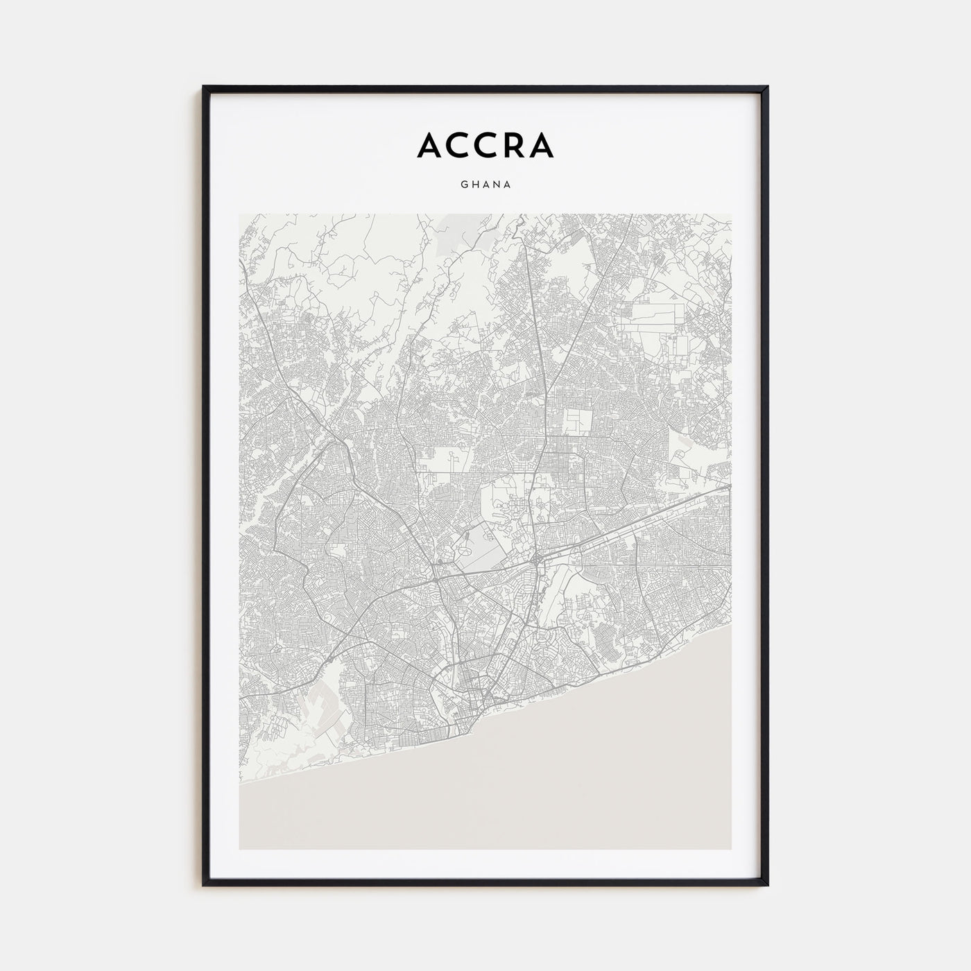 Accra Map Portrait Poster
