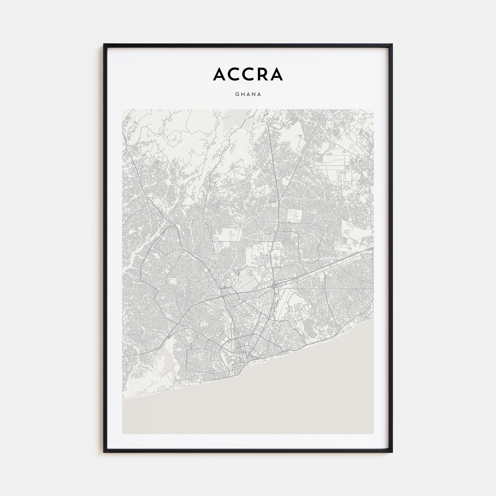Accra Map Portrait Poster
